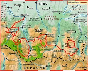 Pyrénnées Centrales carte Pyrénnées Centrales