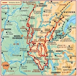 carte Tours et traversées dans l Ain