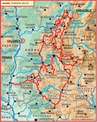 carte Tours et traversées du Vercors