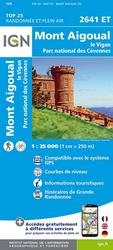 Carte IGN Tour du Mont Aigoual 