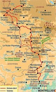 carte Sentier chemin de Saint-Guilhem-le-Désert 