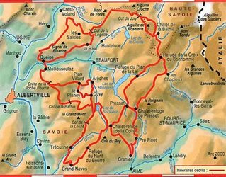 carte du Tour du Beaufortain